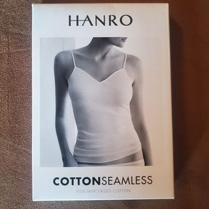 HANRO cotton seamless cami tank top vneck